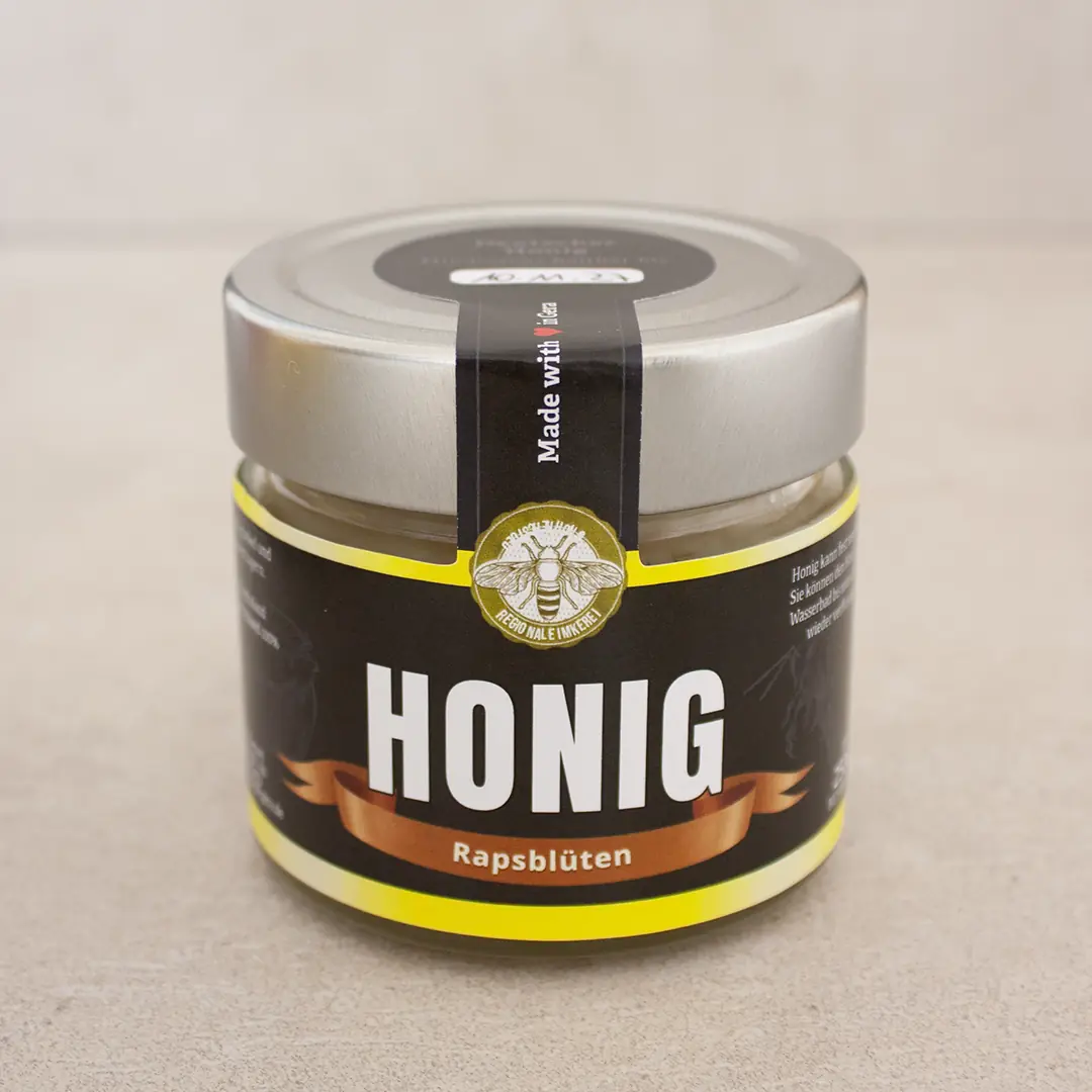 Glas mit cremigem Rapshonig vom Imker aus Gera