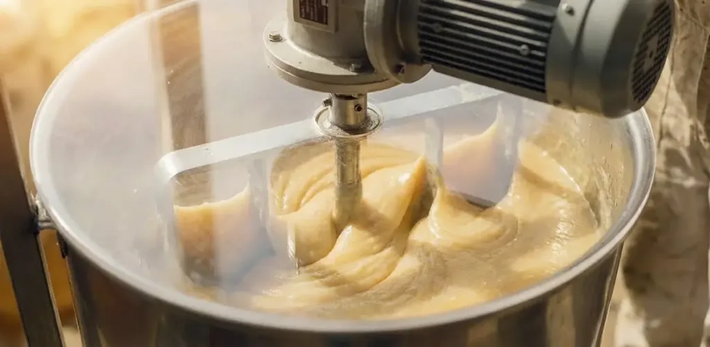  Honig wird während der Kristallisation cremig gerührt - Imkerei Honigtopf Gera